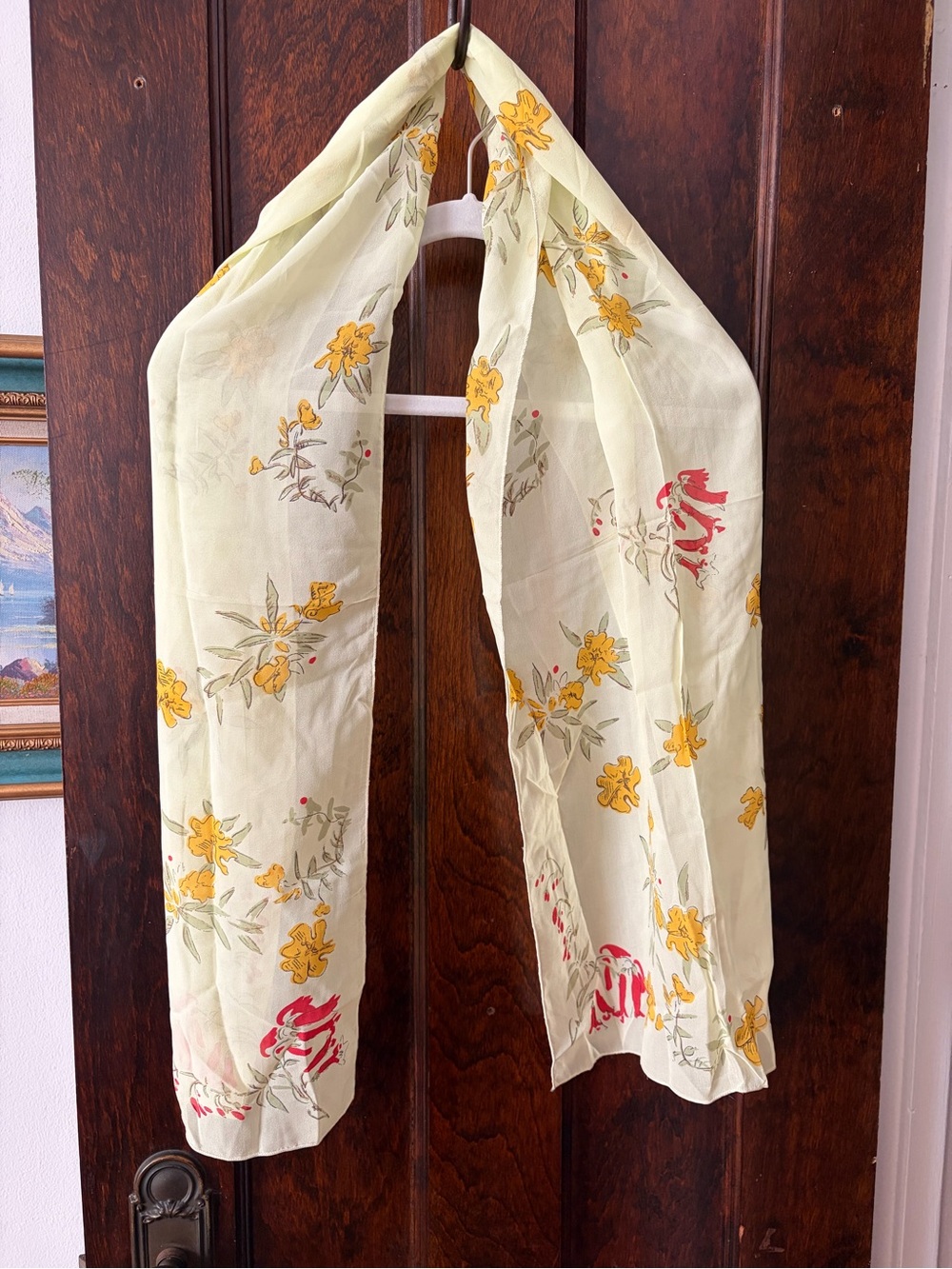 Vintage floral silk scarf